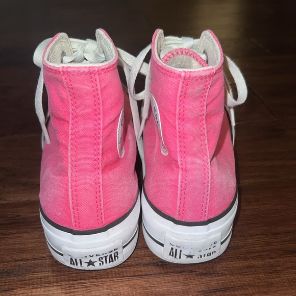 Converse Allstar Chuck Taylor hightop platform sneakers pink & white shoes 6.5 - Picture 12 of 15
